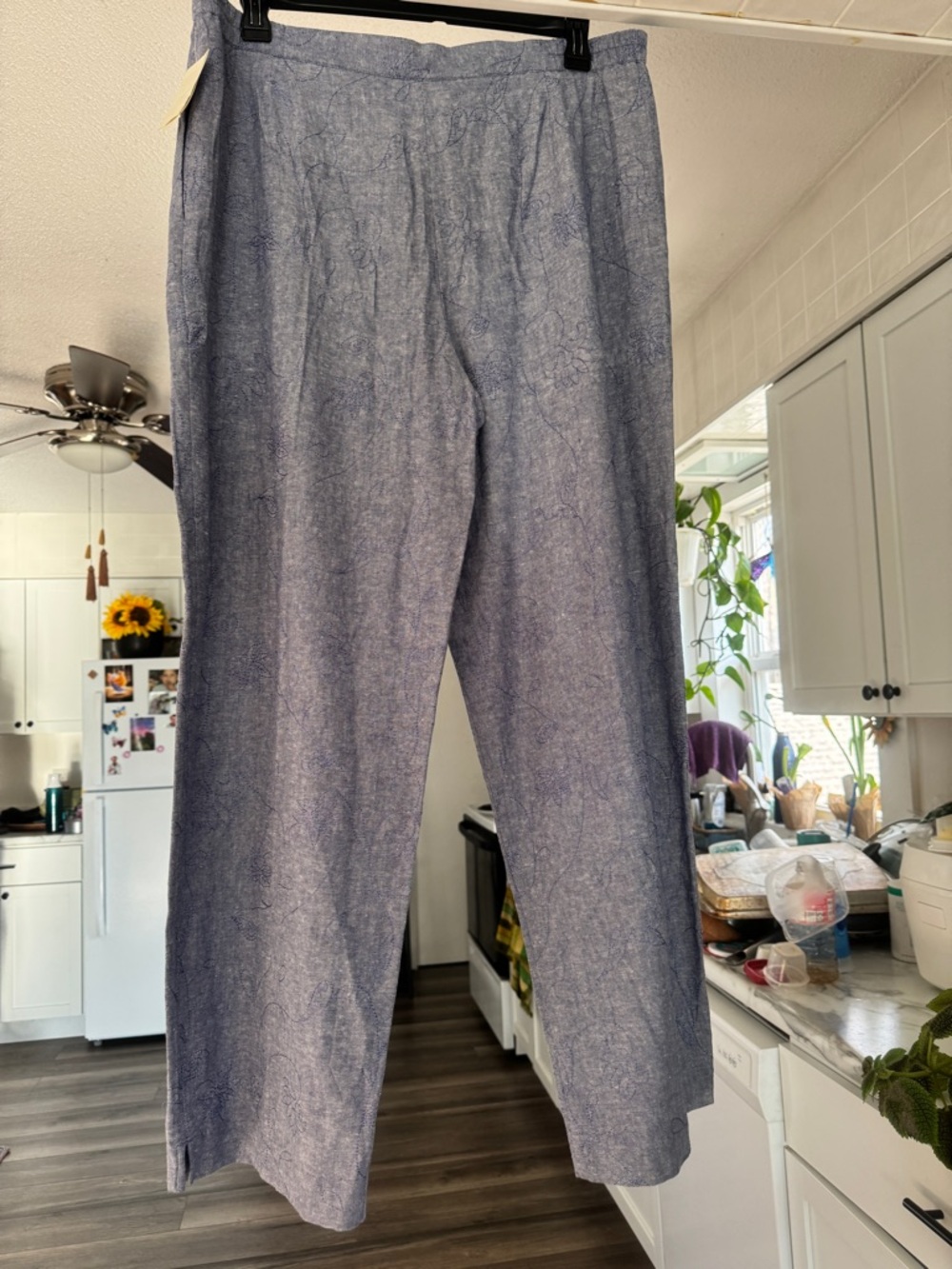 NWT Embroidered Linen Blend Pants XL 18 - Picture 2 of 8
